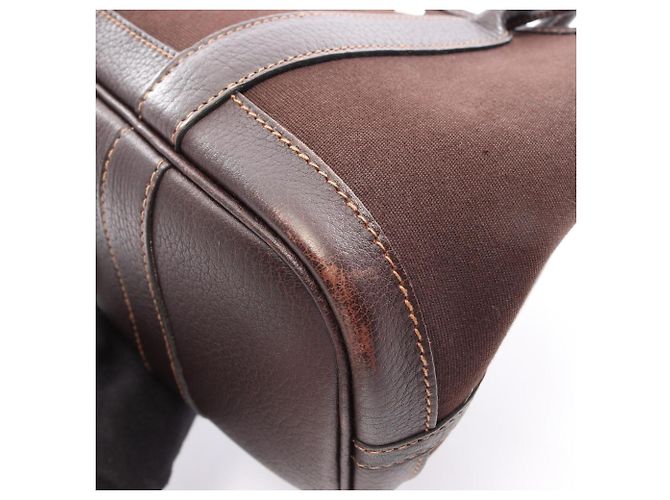 Hermès Borsa Tote Hermes Garden Party Marrone Damier ebene - vista 7