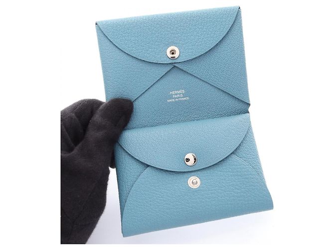Hermès Monedero Hermes Calvi Duo New Blue Jean Azul - vista 3