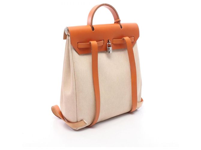 Hermès Mochila y Bolso de Mano Hermes Herbag Ad PM Castaño Beige - vista 2