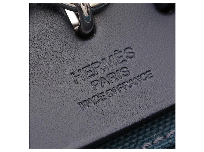 Hermès Bolso Hermes Herbag Zip PM Verde Azul marino - vista 4