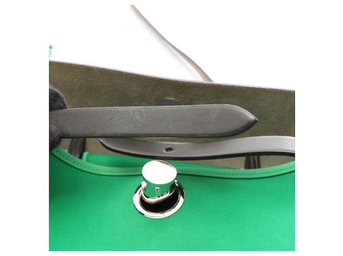 Hermès Herbag Zip PM Bolso de mano 2-Way Castaño Verde - vista 10