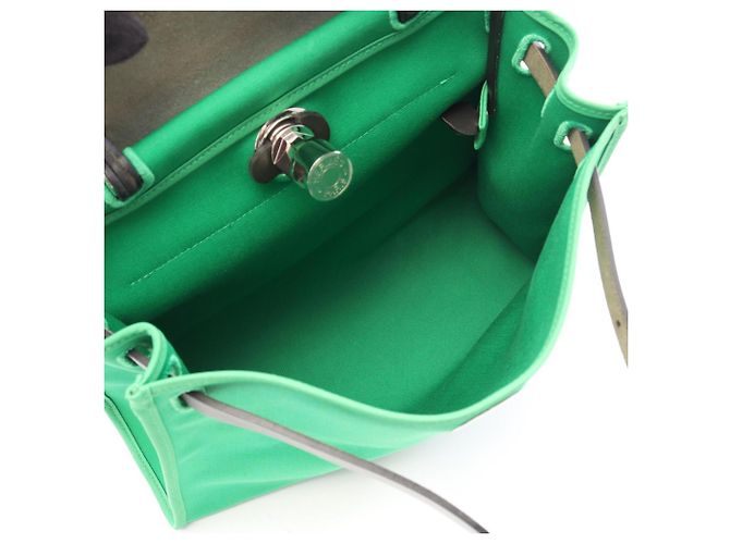 Hermès Herbag Zip PM Bolso de mano 2-Way Castaño Verde - vista 3