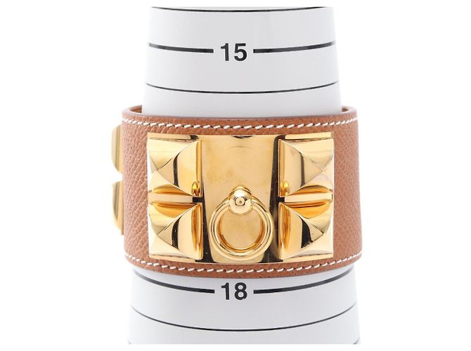 Hermès Bracelet Charmes Hermes Collier de Chien Marron Doré - vue 6