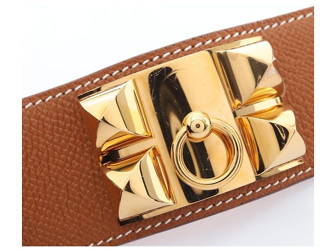 Hermès Bracelet Charmes Hermes Collier de Chien Marron Doré - vue 9