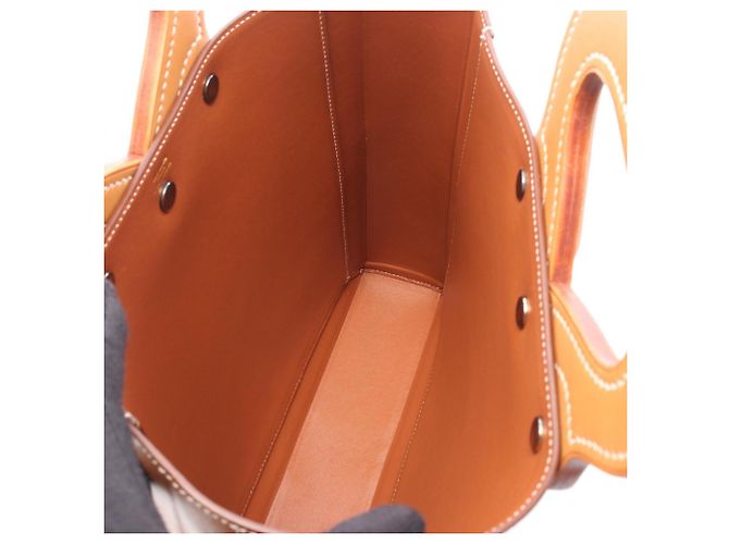 Hermès Hermes Vintage Handtasche aus braunem Leder - Ansicht 3