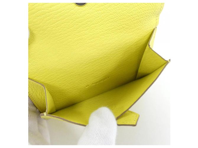 Hermès Portafoglio Hermes Bearn Mini in Lime D'oro - vista 10