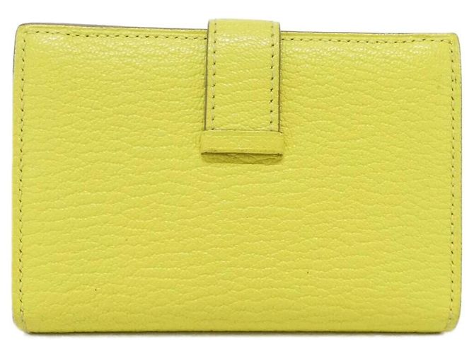Hermès Portafoglio Hermes Bearn Mini in Lime D'oro - vista 2