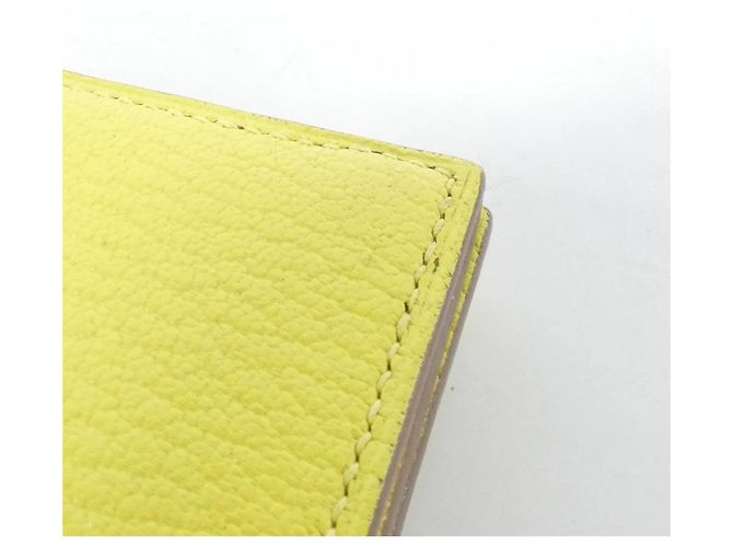 Hermès Portafoglio Hermes Bearn Mini in Lime D'oro - vista 7