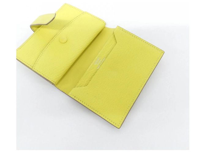 Hermès Portafoglio Hermes Bearn Mini in Lime D'oro - vista 8
