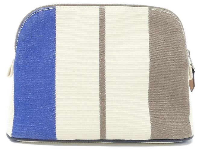 Hermès Bolso pouch Hermes Bolide Rayures Rocabar MINI Azul Gris pardo - vista 2