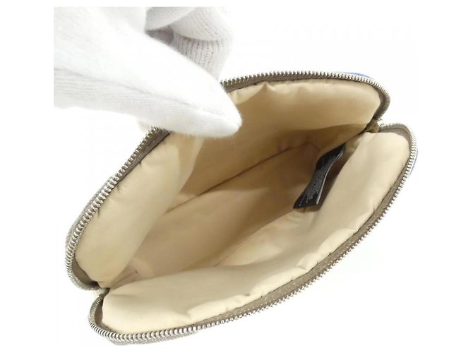 Hermès Bolso pouch Hermes Bolide Rayures Rocabar MINI Azul Gris pardo - vista 7