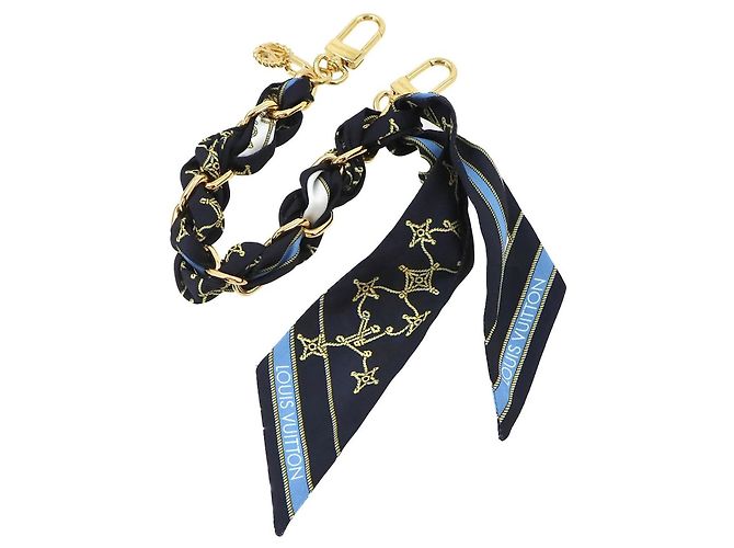 Louis Vuitton Seidenschal in Blau und Gold Golden - Ansicht 2