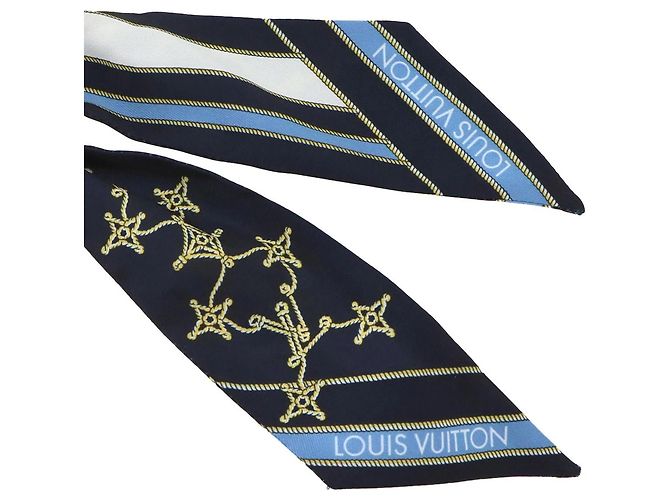 Louis Vuitton Seidenschal in Blau und Gold Golden - Ansicht 3