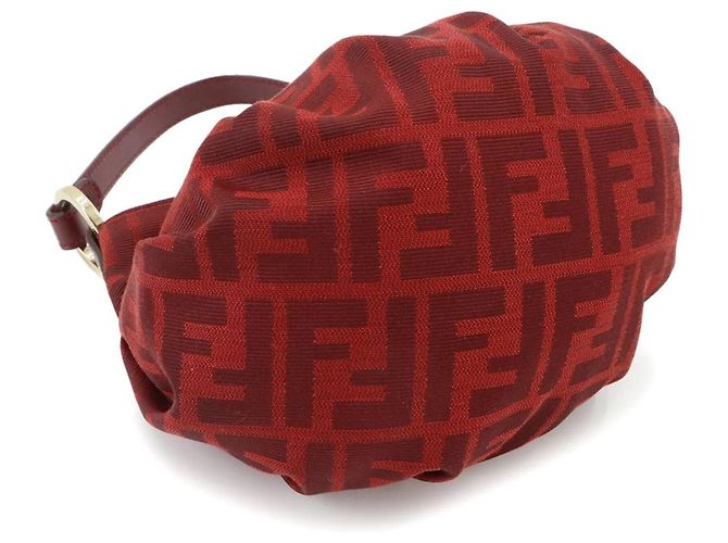 Borsa Fendi Zucca rossa in pelle e tela Rosso - vista 4