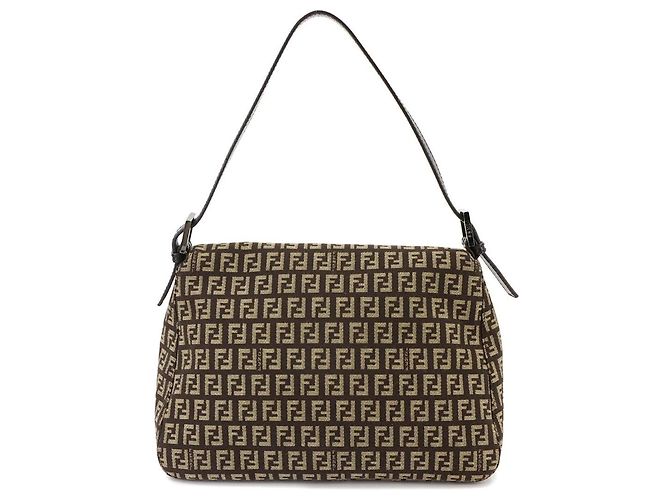 Borsa a spalla Fendi Zucchino Mamma Baguette Marrone - vista 2