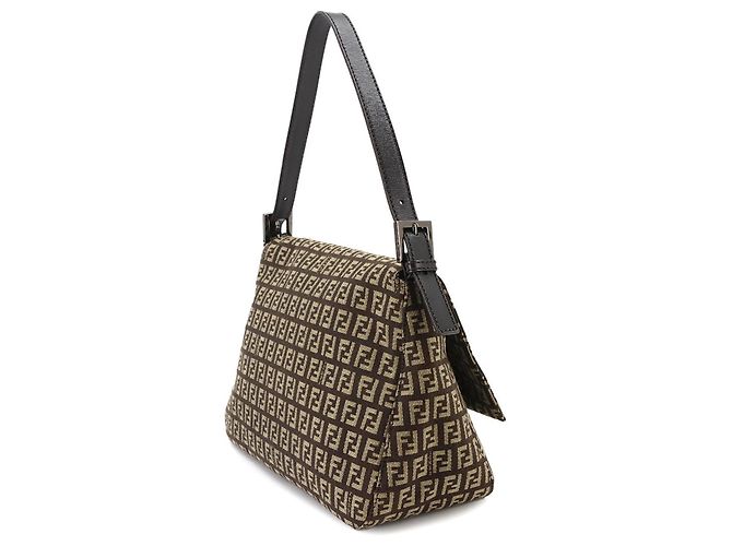 Borsa a spalla Fendi Zucchino Mamma Baguette Marrone - vista 3