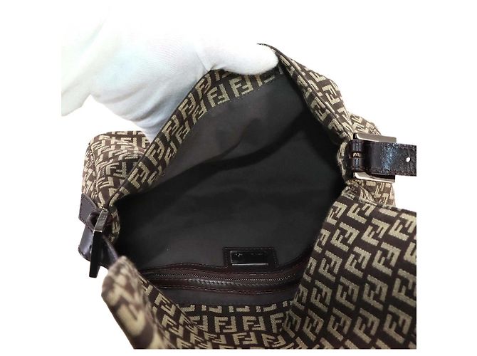 Borsa a spalla Fendi Zucchino Mamma Baguette Marrone - vista 6