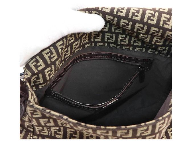 Borsa a spalla Fendi Zucchino Mamma Baguette Marrone - vista 7