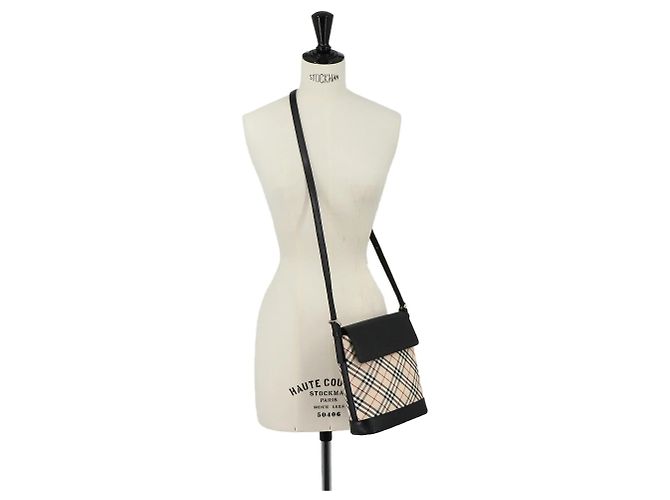 Burberry Nova Check Schultertasche Schwarz Beige - Ansicht 10