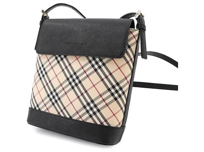Burberry Nova Check Schultertasche Schwarz Beige - Ansicht 9