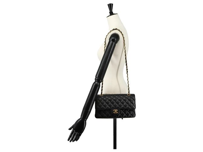 Sac à main épaule à chaîne Chanel Matelasse 25 Noir - vue 10