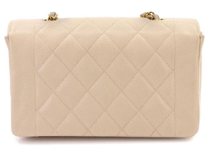 Chanel Diana Matelasse 22 Schultertasche mit Kette Beige - Ansicht 3