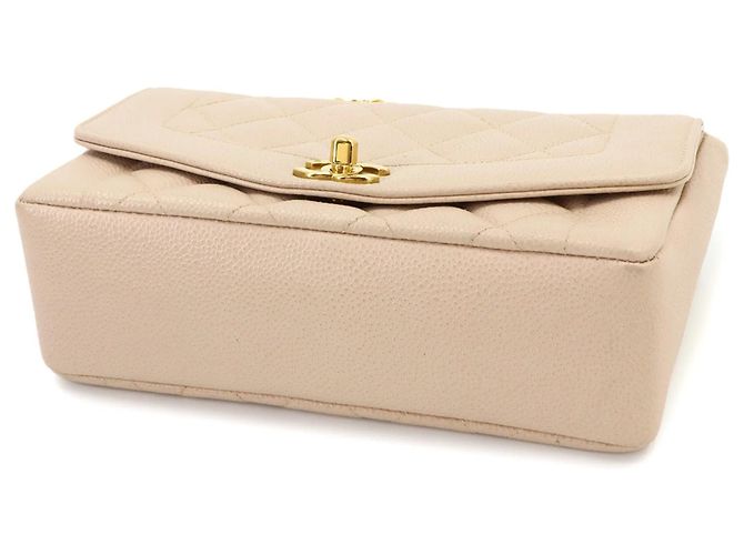Chanel Diana Matelasse 22 Schultertasche mit Kette Beige - Ansicht 5