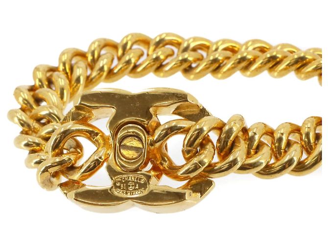 Chanel Coco Mark Turnlock Chain Bracelet Golden - view 4