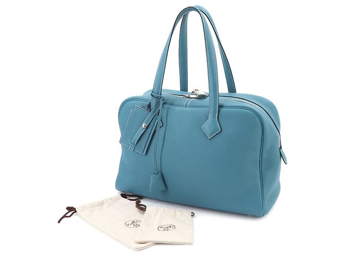 Hermès Borsa a mano Hermes Victoria 35 Blu - vista 2