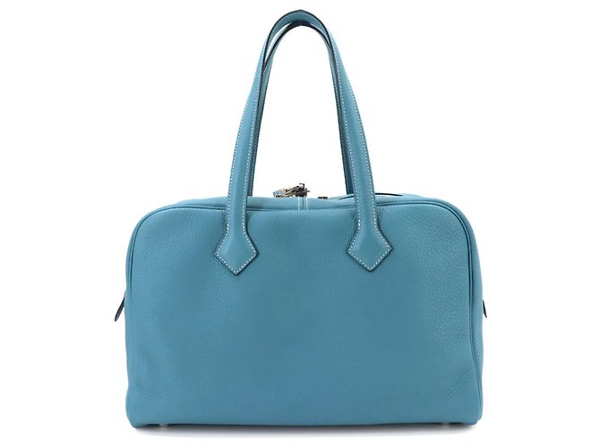 Hermès Borsa a mano Hermes Victoria 35 Blu - vista 3
