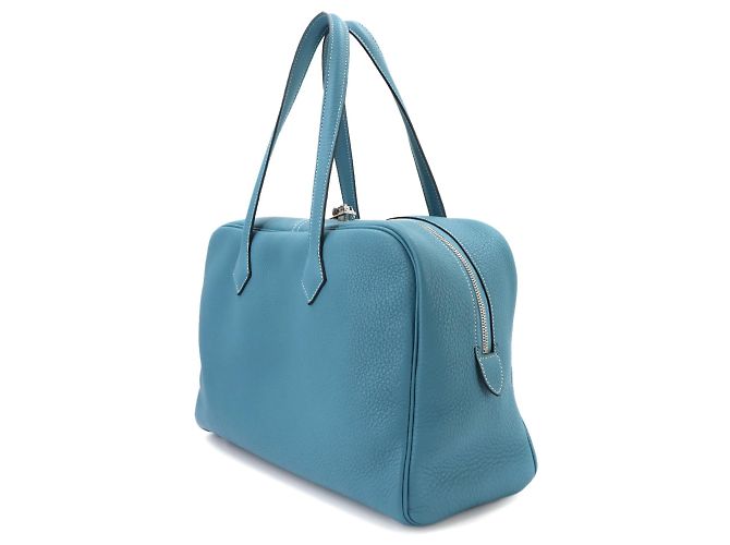 Hermès Borsa a mano Hermes Victoria 35 Blu - vista 4