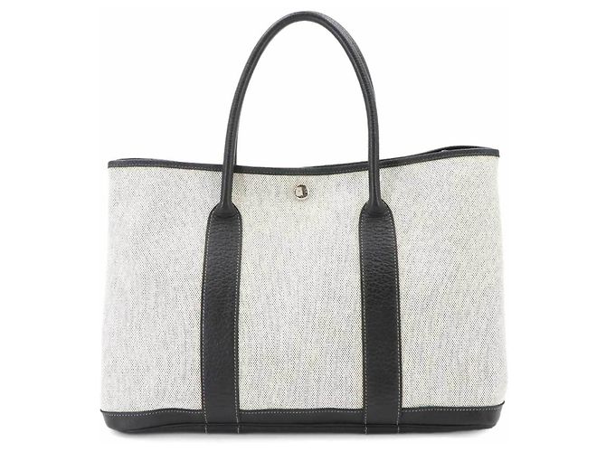 Hermès Garden 36 PM Tote Handtasche Braun Schwarz - Ansicht 2