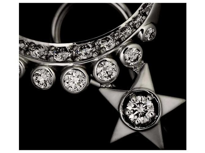 Pendientes Chanel Comet de diamantes en oro blanco 18K - vista 6