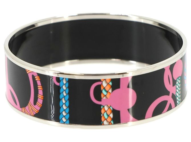 Hermès Bracciale Hermes Email GM Nero Argento Multicolore - vista 3