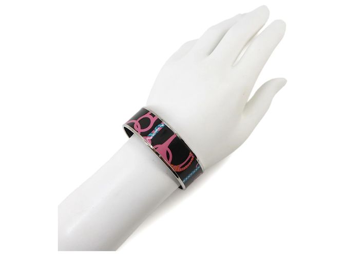 Hermès Bracciale Hermes Email GM Nero Argento Multicolore - vista 6