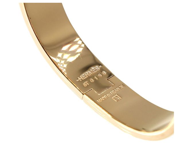 Hermès Hermes Clic H PM Armreif in Weiß und Roségold Golden - Ansicht 5
