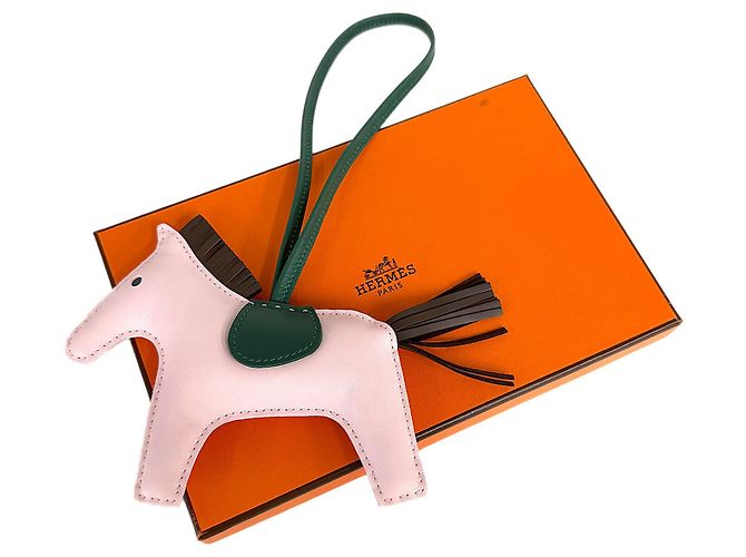 Hermès Hermes Rodeo MM Accessory Bag Charm Pink Grün Schokolade - Ansicht 2