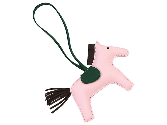 Hermès Hermes Rodeo MM Accessory Bag Charm Pink Grün Schokolade - Ansicht 3