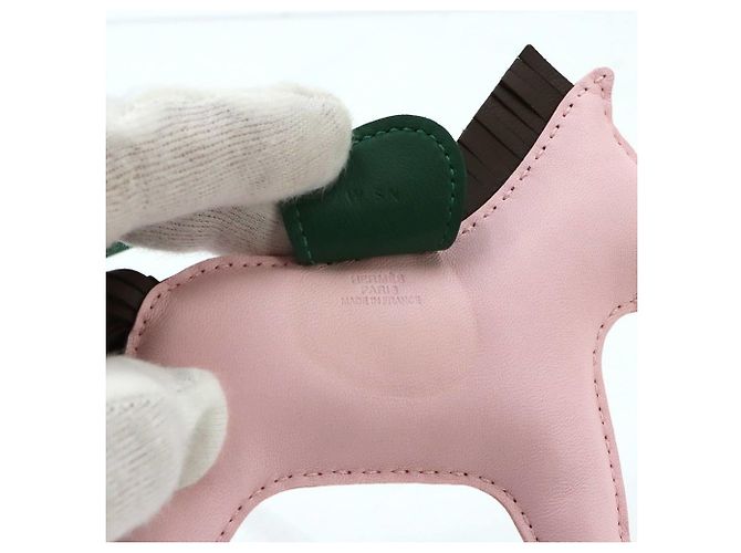 Hermès Hermes Rodeo MM Accessory Bag Charm Pink Grün Schokolade - Ansicht 4