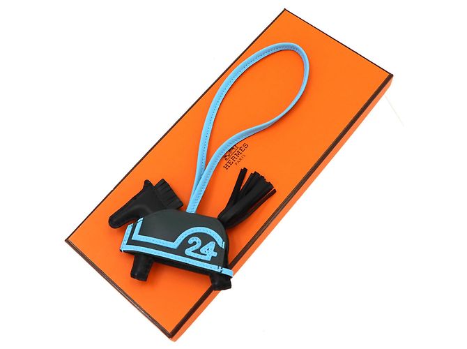 Hermès Hermes Rodeo Robeo 24 PM Handbag Charm Preto Verde claro Azul claro - vista 2