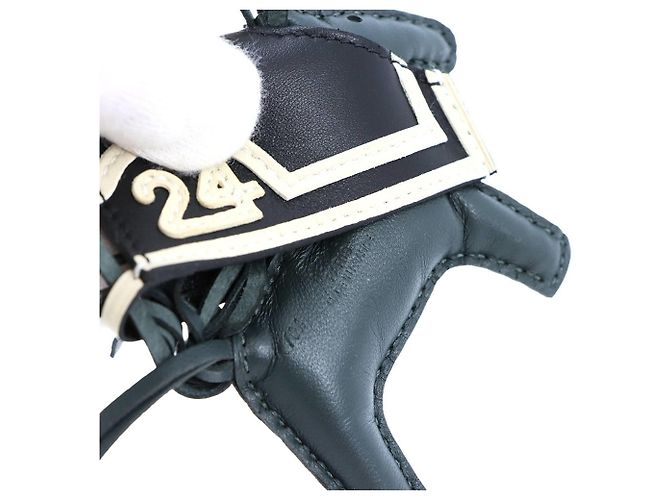 Hermès Hermes Rodeo Robeo 24 PM Handbag Charm Schwarz Roh Hellgrün - Ansicht 4