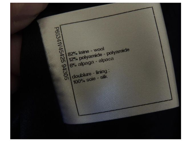 Chanel Abrigo Cabán Lana Alpaca Negro Talla 42 - vista 10