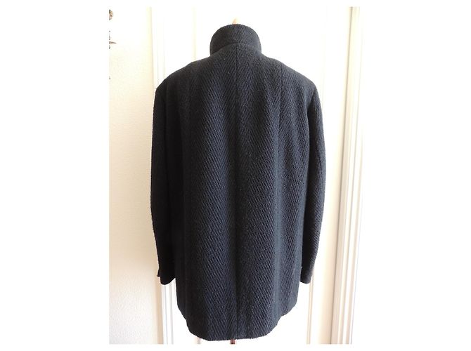 Chanel Abrigo Cabán Lana Alpaca Negro Talla 42 - vista 3