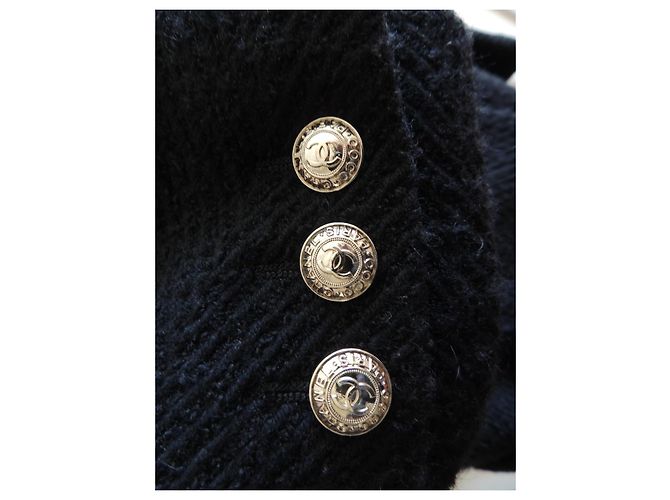 Chanel Abrigo Cabán Lana Alpaca Negro Talla 42 - vista 6