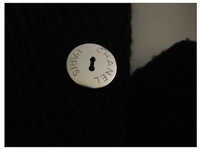 Chanel Abrigo Cabán Lana Alpaca Negro Talla 42 - vista 7