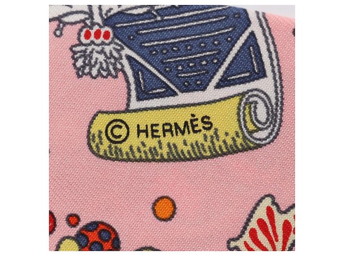 Hermès Hermes Twilly LA FOLLE PARADE Seidentuch Pink Mehrfarben - Ansicht 4