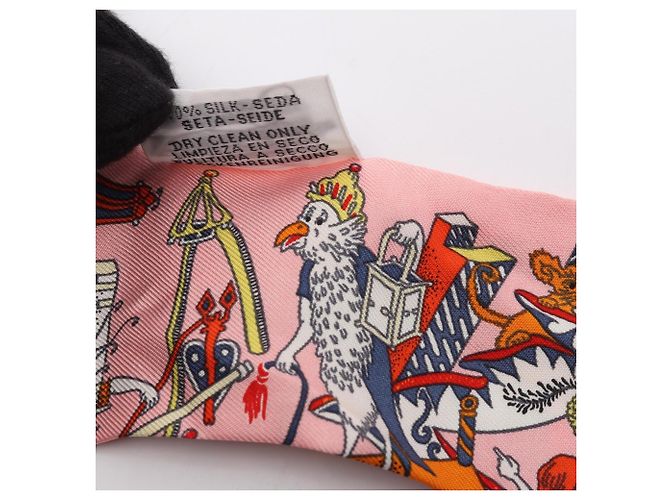 Hermès Hermes Twilly LA FOLLE PARADE Seidentuch Pink Mehrfarben - Ansicht 7