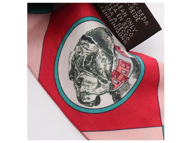 Hermès Foulard di seta Hermes Twilly Colliers de Chiens Rosa Verde - vista 6