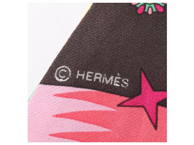 Hermès Hermes Twilly LA SOURCE DE PEGASE Ribbon Scarf Rosa Multicolore - vista 4