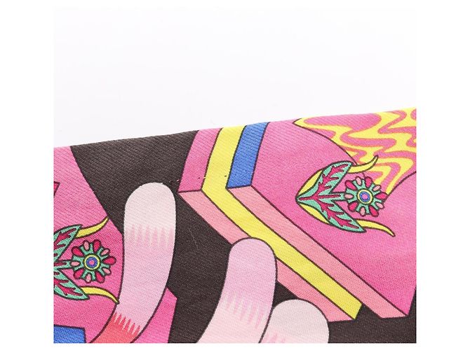 Hermès Hermes Twilly LA SOURCE DE PEGASE Ribbon Scarf Rosa Multicolore - vista 7